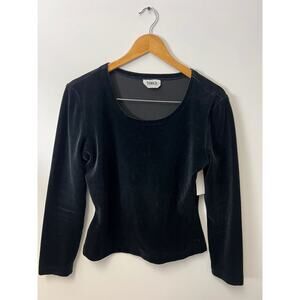 Tower Black Velvet Long Sleeve Shirt Medium